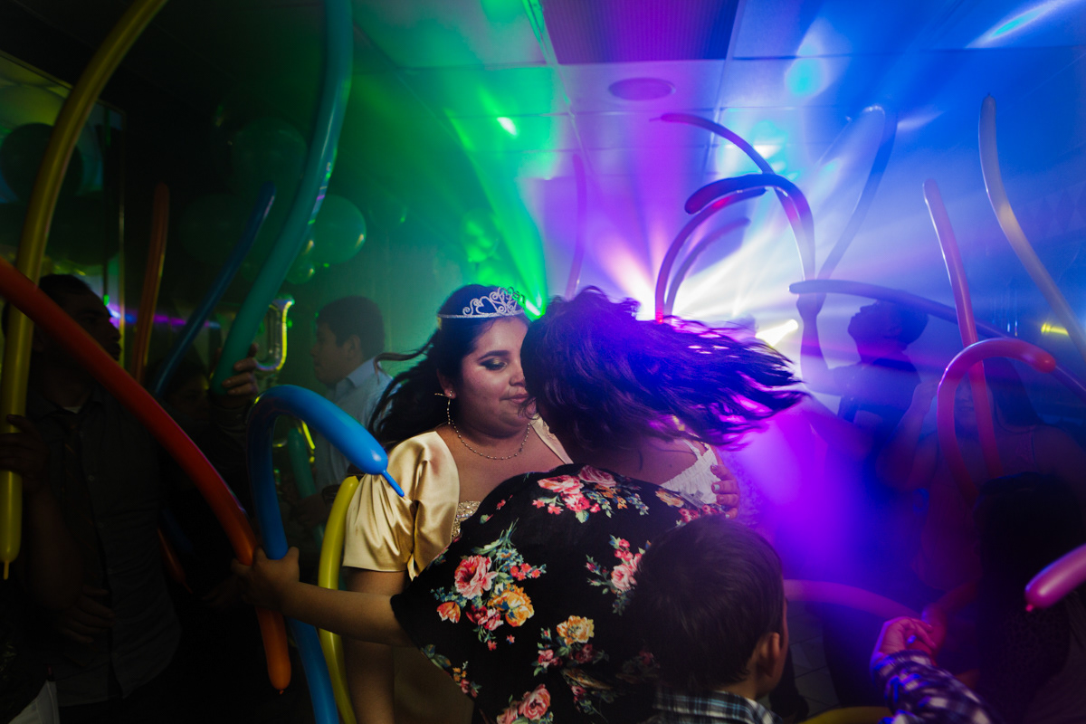 Brittny Canete celebrating her quinceañera in Brooklyn. March 2017.