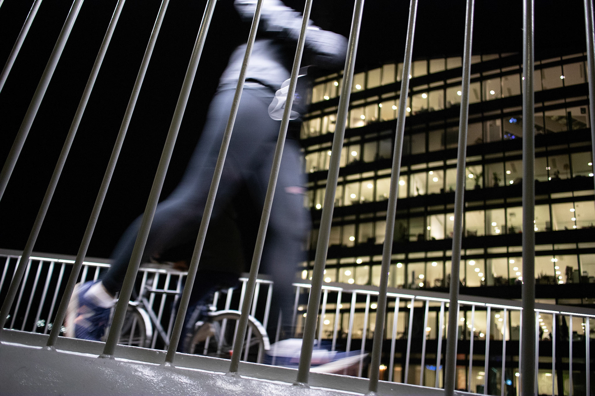 Runner on bridge