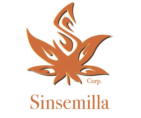 The Sinsemilla logo is a Marijuana leaf with cutouts in 3 layers, dark, med, and light with light being on top