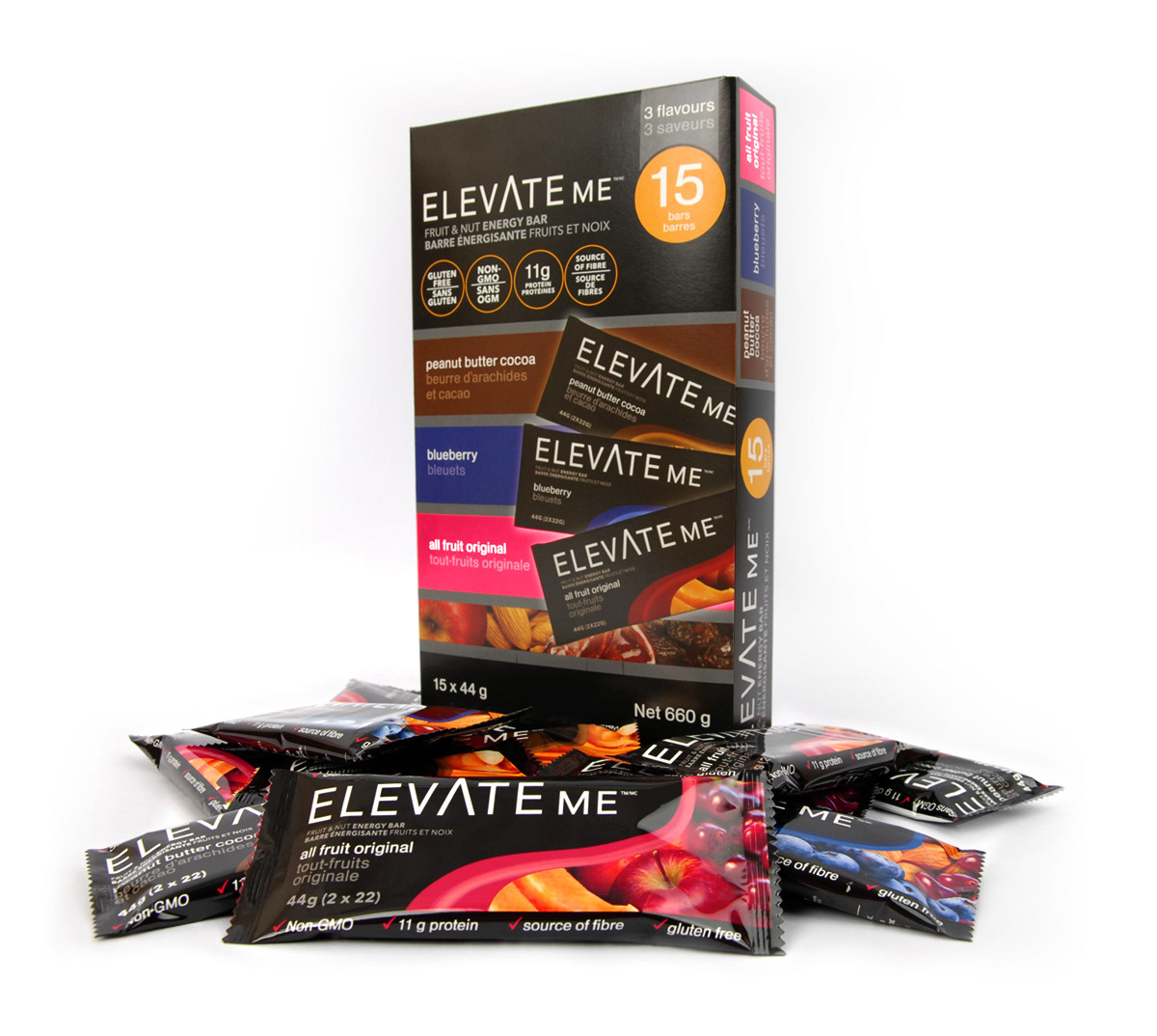Redesign Of ProSnack ElevateMe Bar Packaging Variety Packs And Merchandising Graphic Design By Amanda Ruston Through Six12 Creative Redesign Of ProSnack ElevateMe Bar Packaging Variety Packs And Merchandising Graphic Design By Amanda Ruston Through Six12 Creative