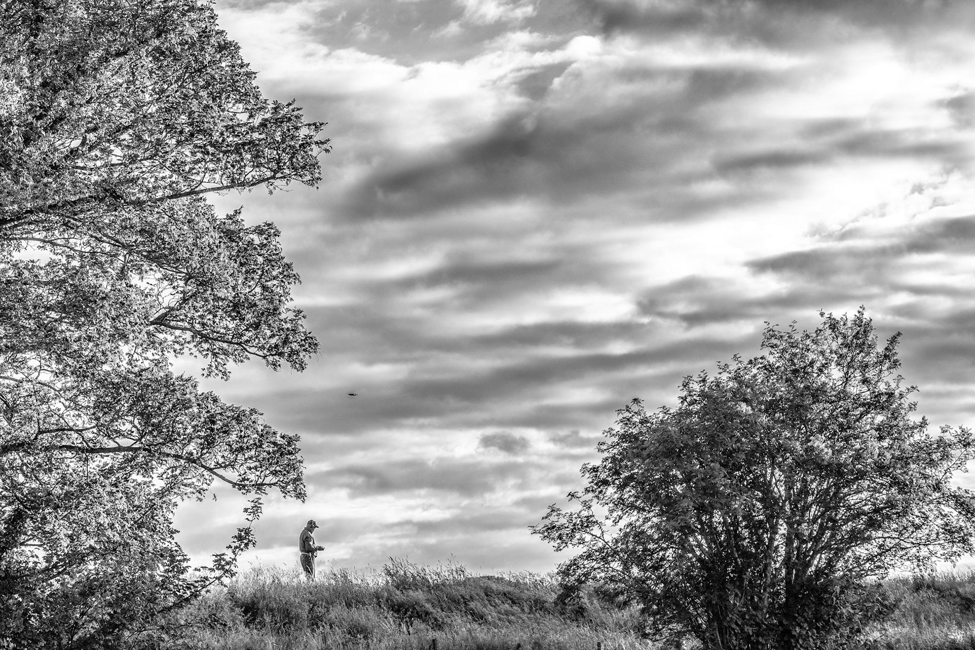 Out flying his drone