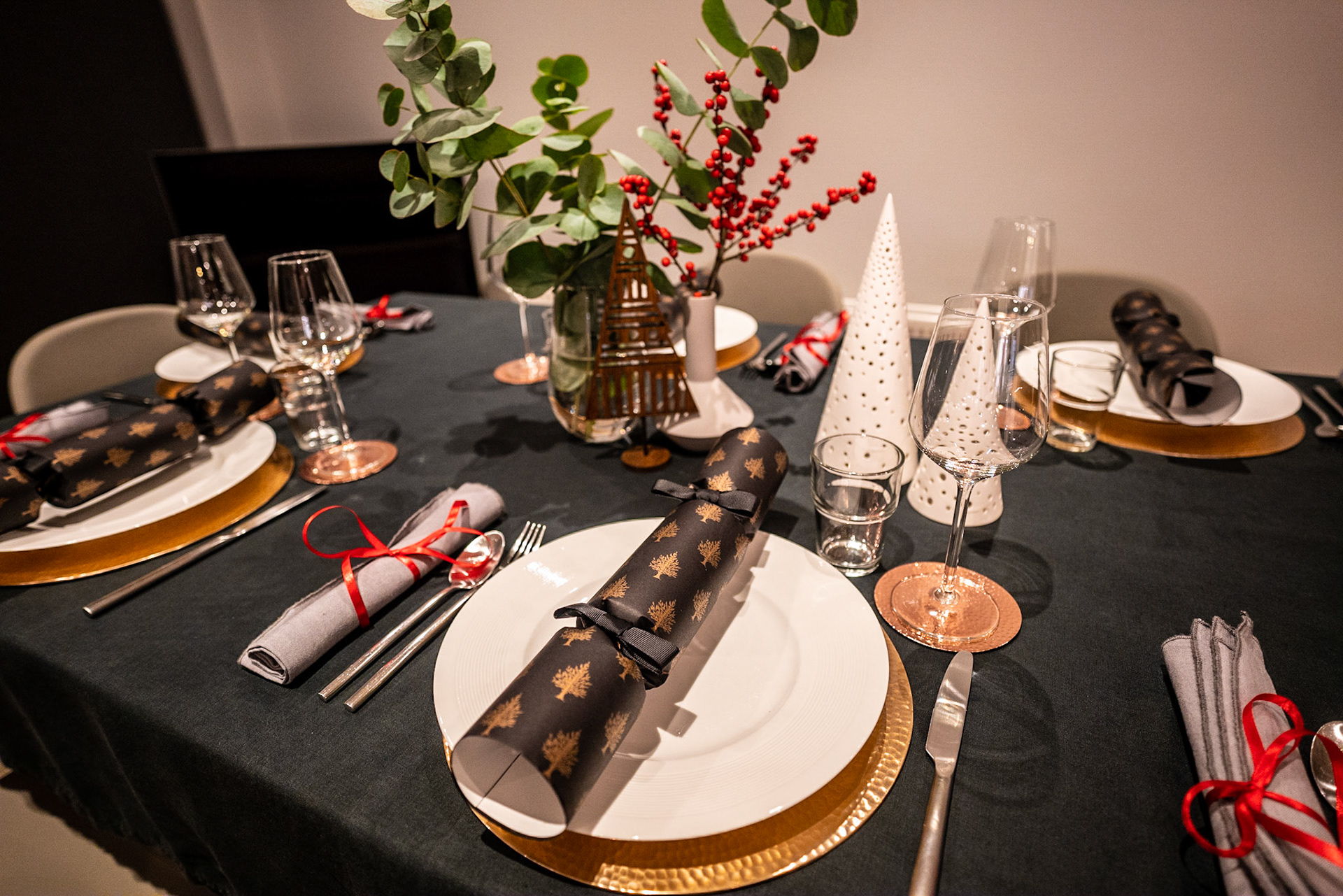 Late night prepping for Christmas Day Dinner - table all set though