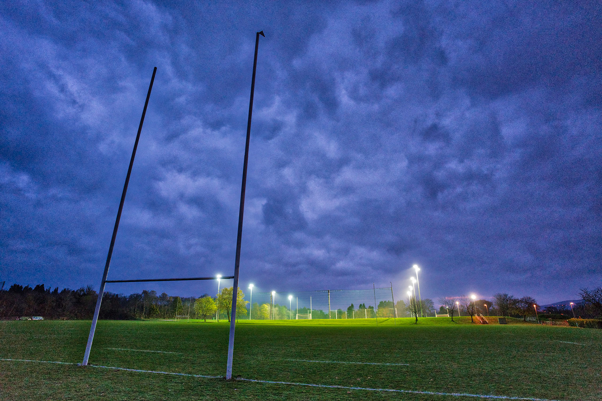 Stormy sky over the pitches tonight