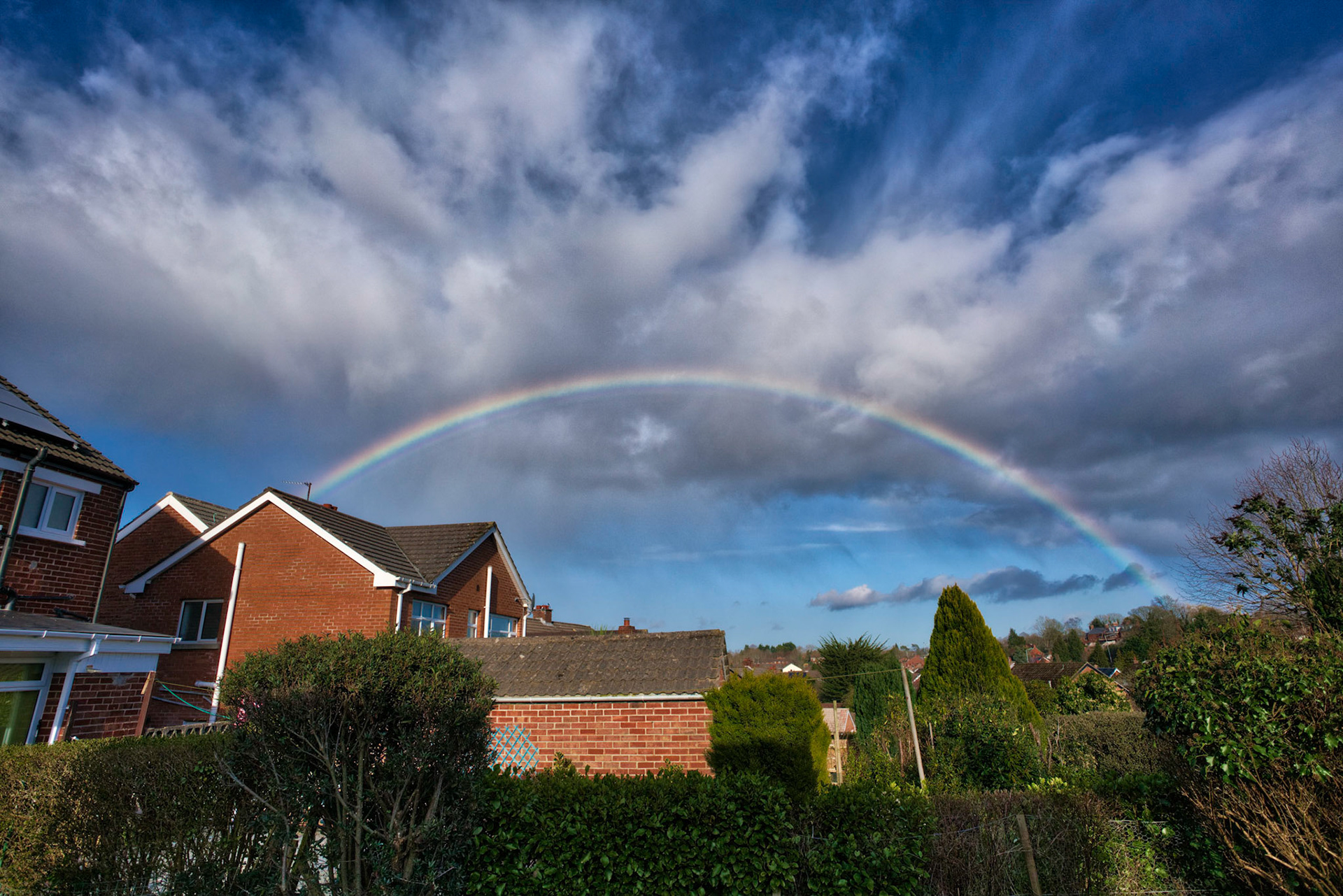 Rainbow over the back garden
