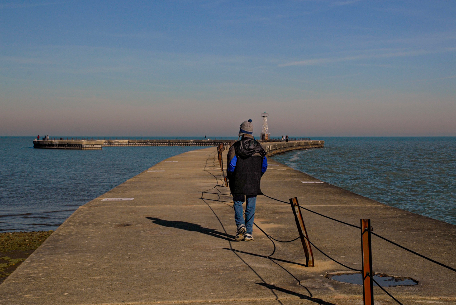 Randy on Horseshoe Pier, Chicago - November 2006
