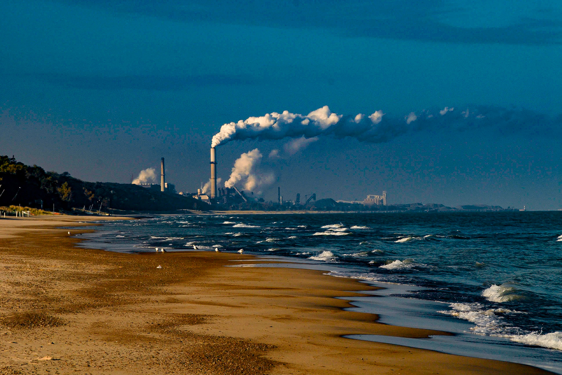 View West from Indiana Dunes SP Beach - October 2007