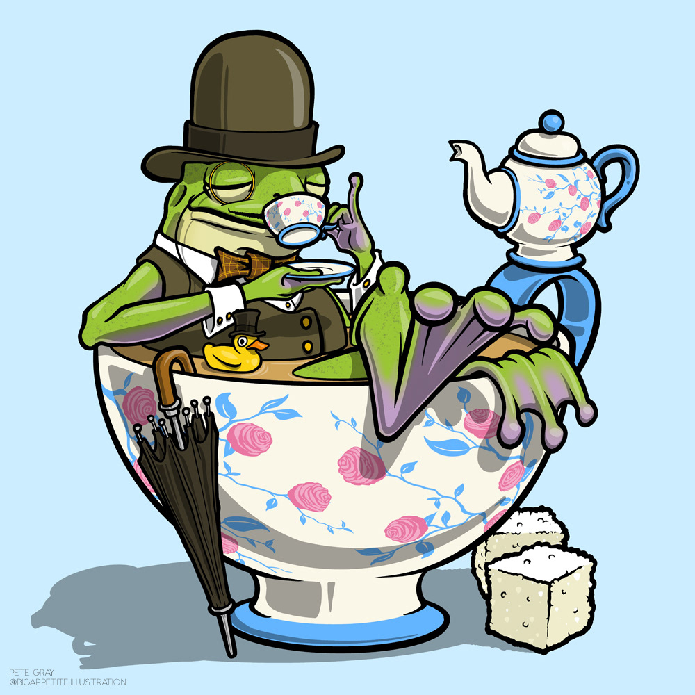 Like a Bull Frog in a China Cup