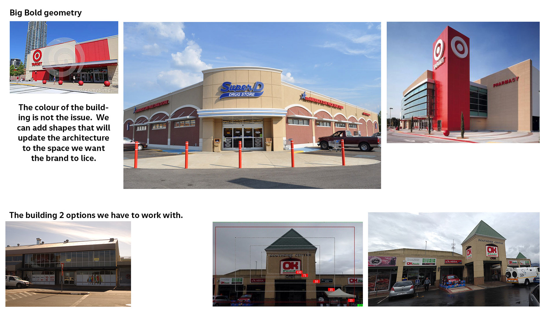Some store references and the location options we had to work with.