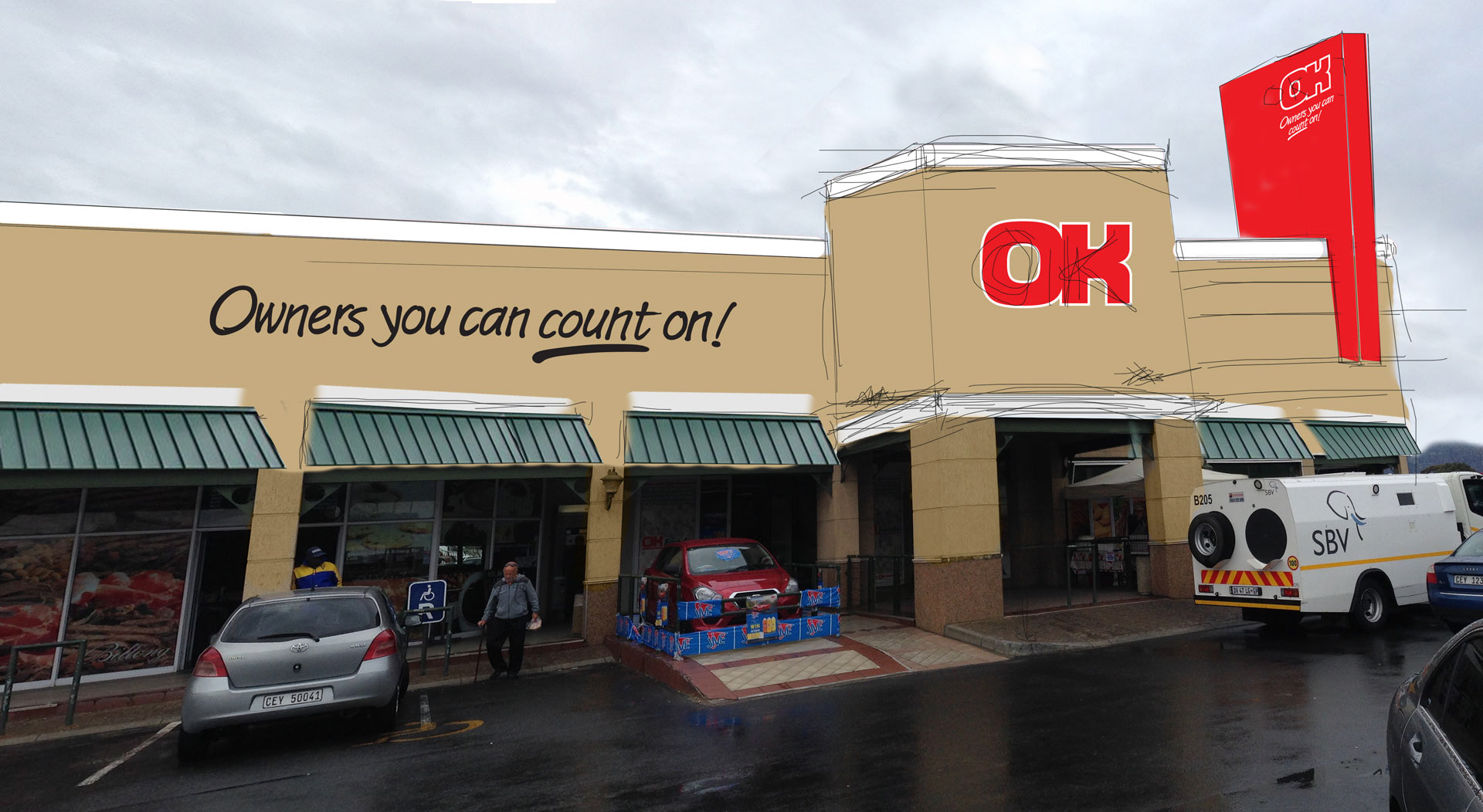 Draw over for potential store look