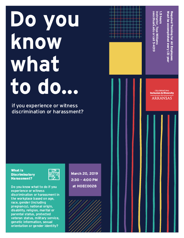 Flyer of a specific training for faculty/staff