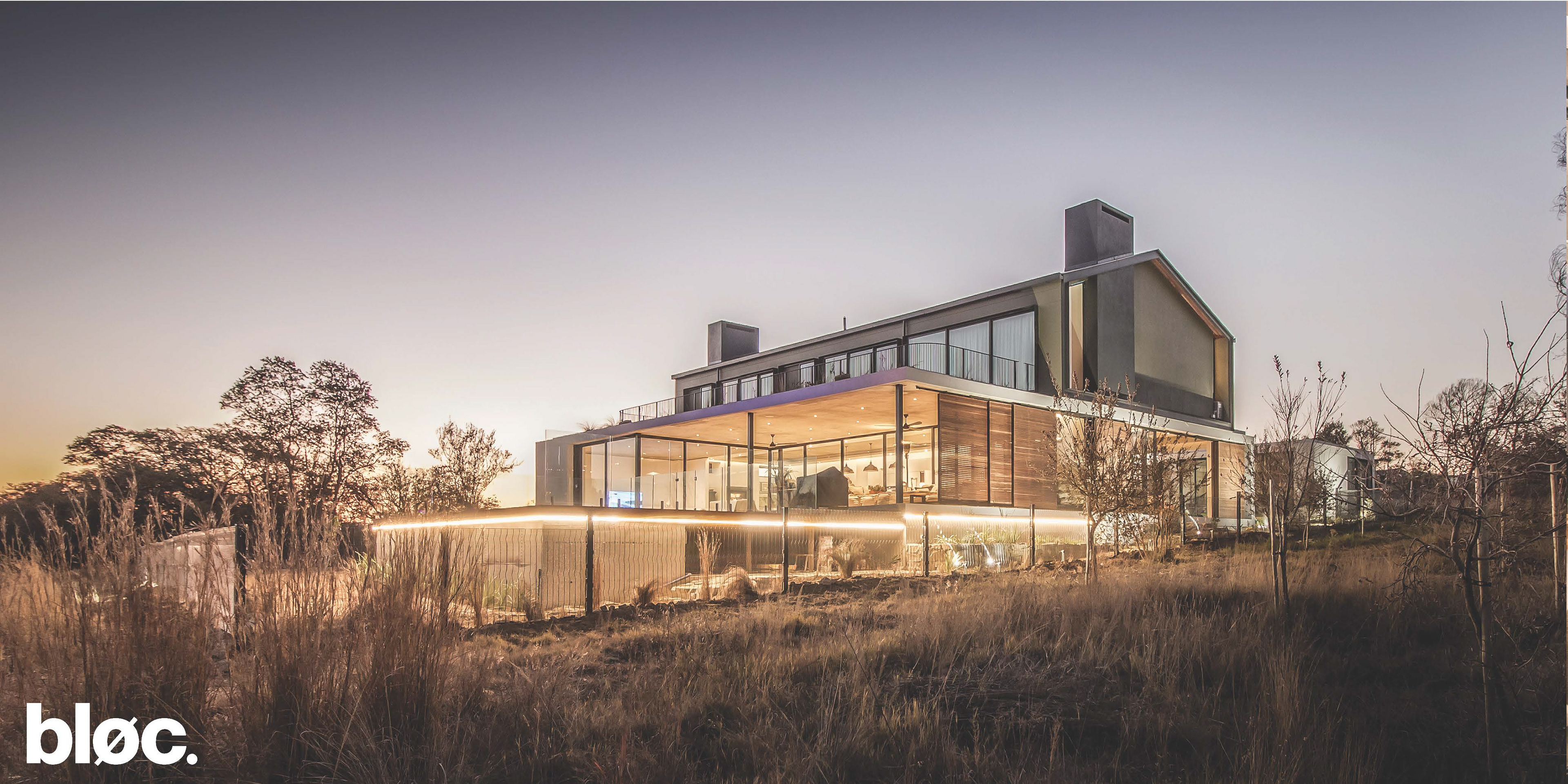 Modern double storey home with pitched roof