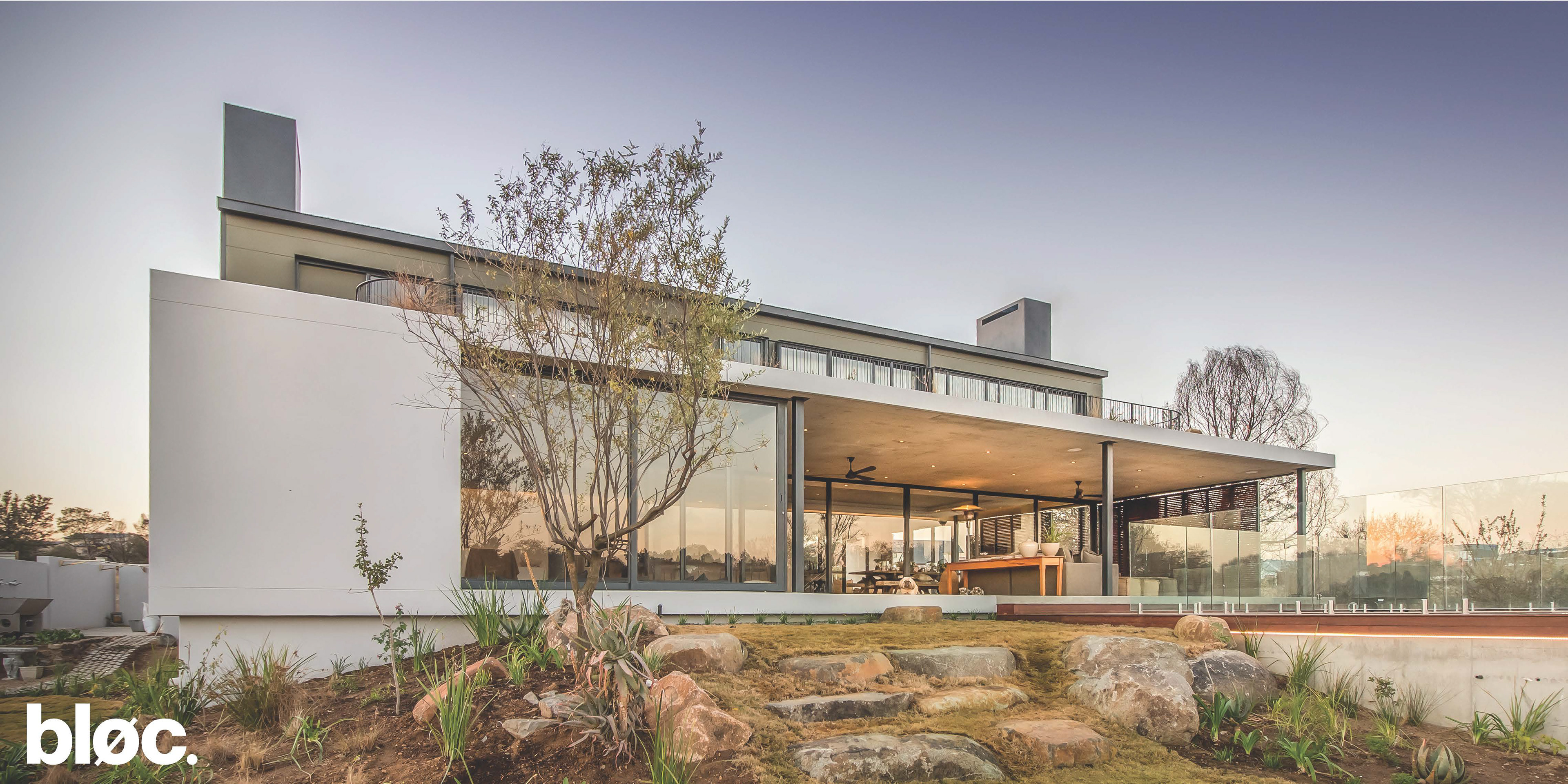 Modern double storey home with pitched roof