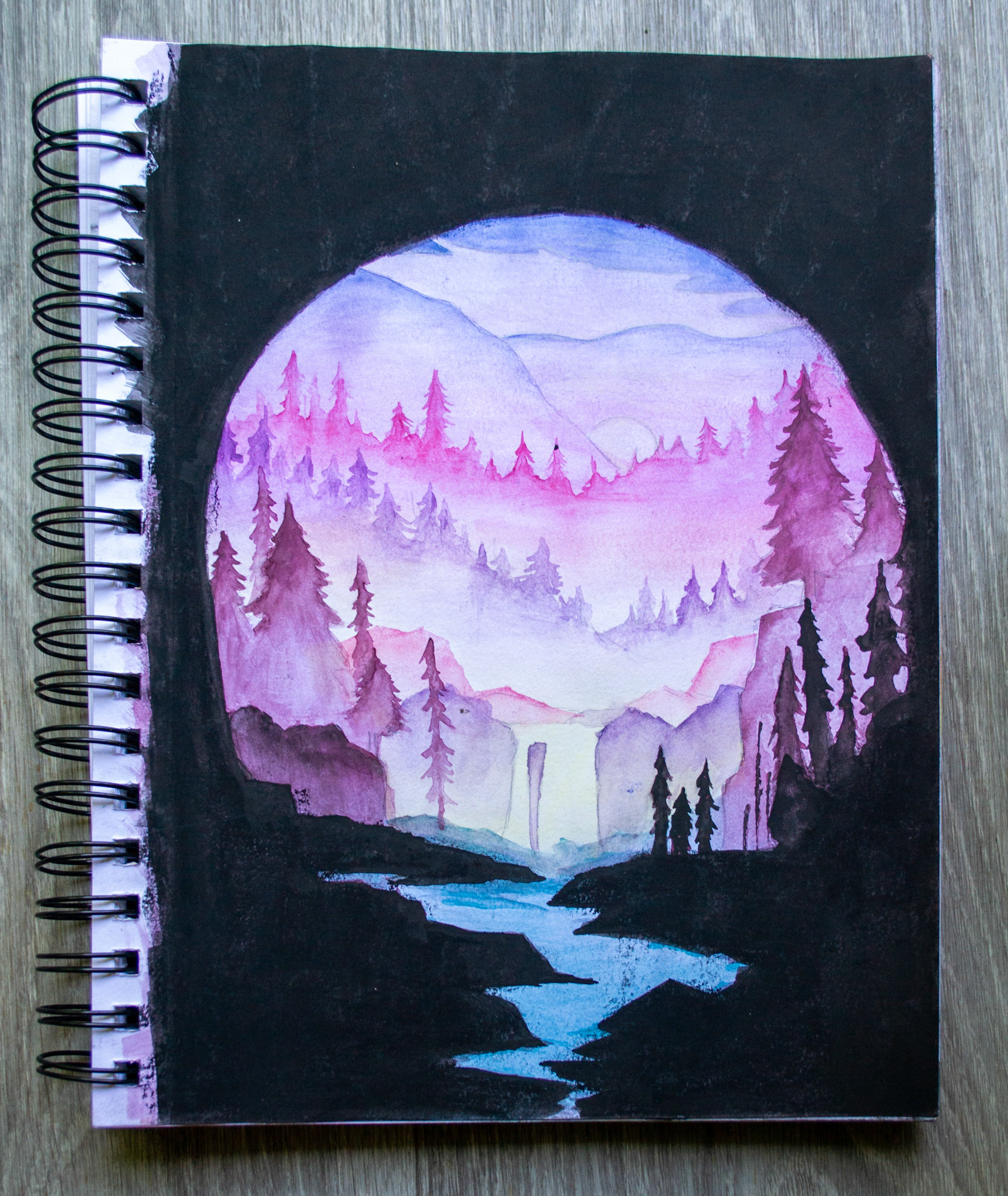 Watercolor & charcoal