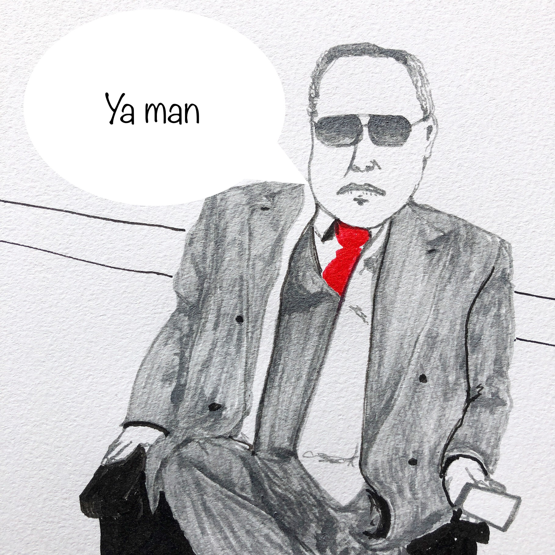 Yamane kaicho, ink on paper