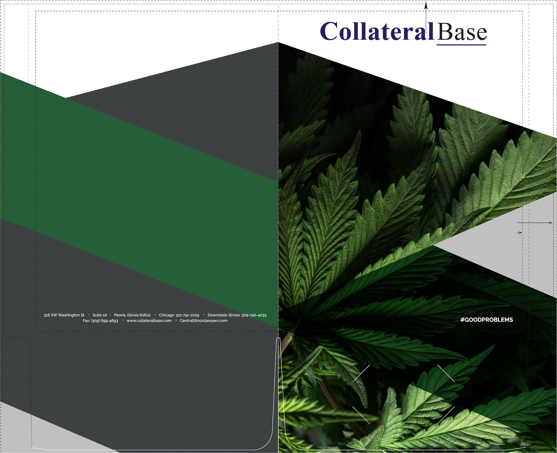 302271-4 Collateral Base Cannabis Folder with template shown