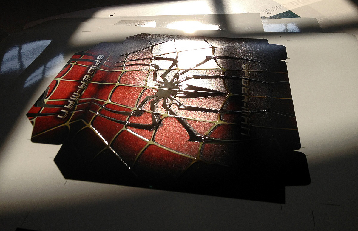 Spiderman DVD box design with Raised Ink Artwork