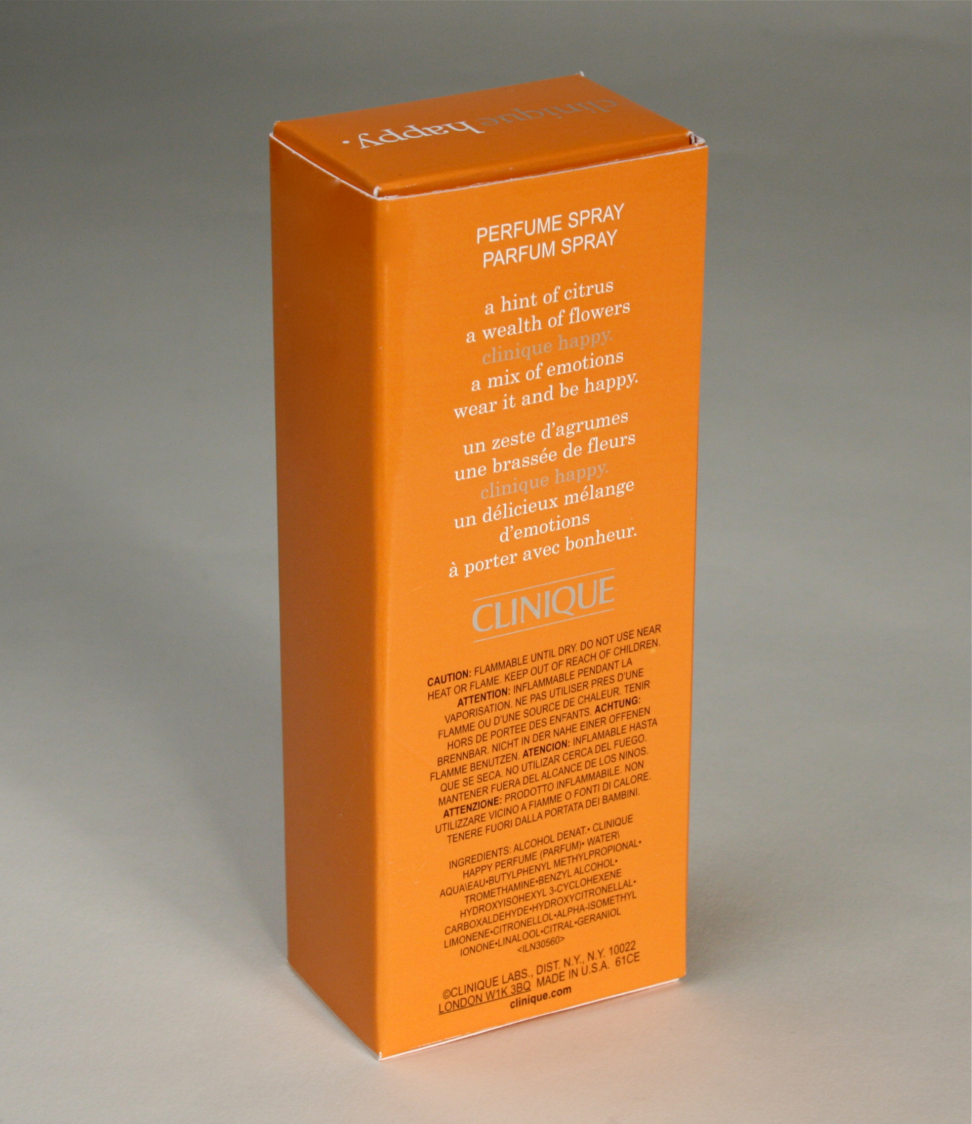 clinique happy. carton artwork