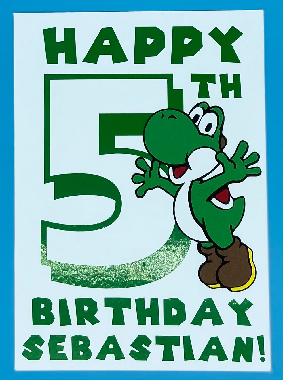 Yoshi 5th Birthday Card