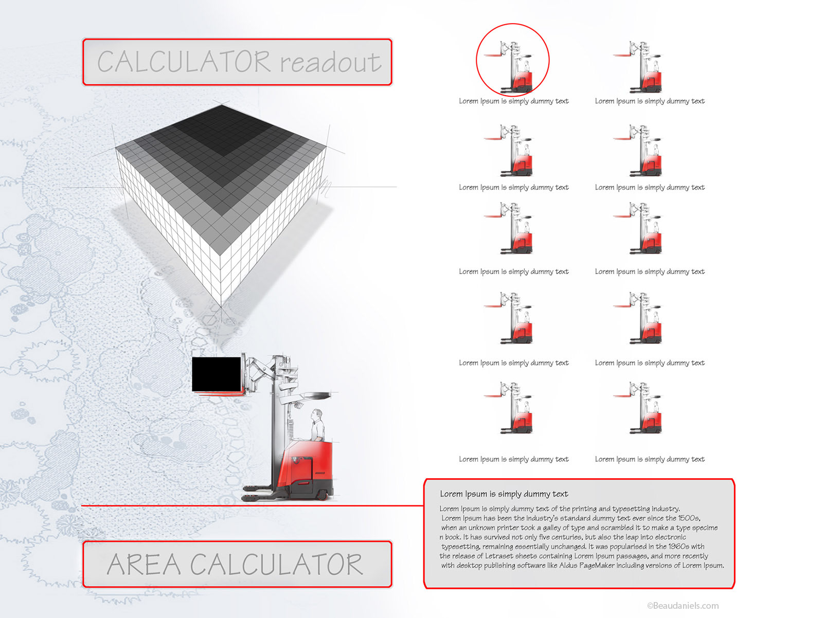 Another screen for the area calculations.