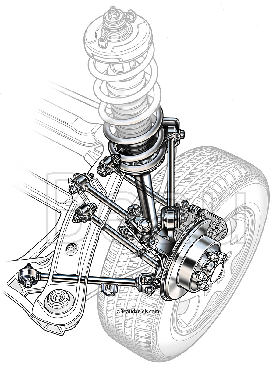 Beau and Alan Daniels illustration portfolios. - Car suspensions