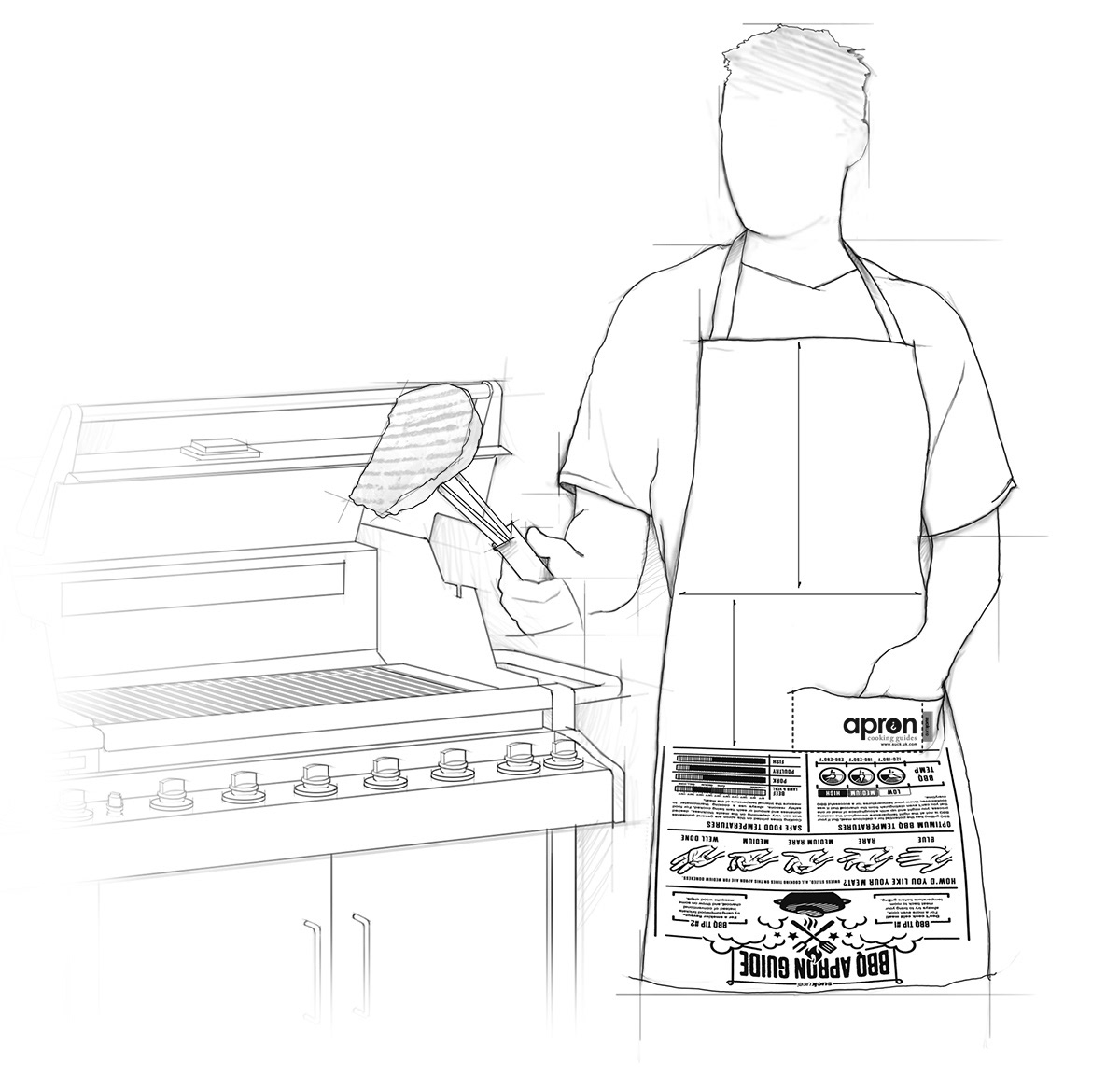 Restoration Hardware, BBQ instruction apron.