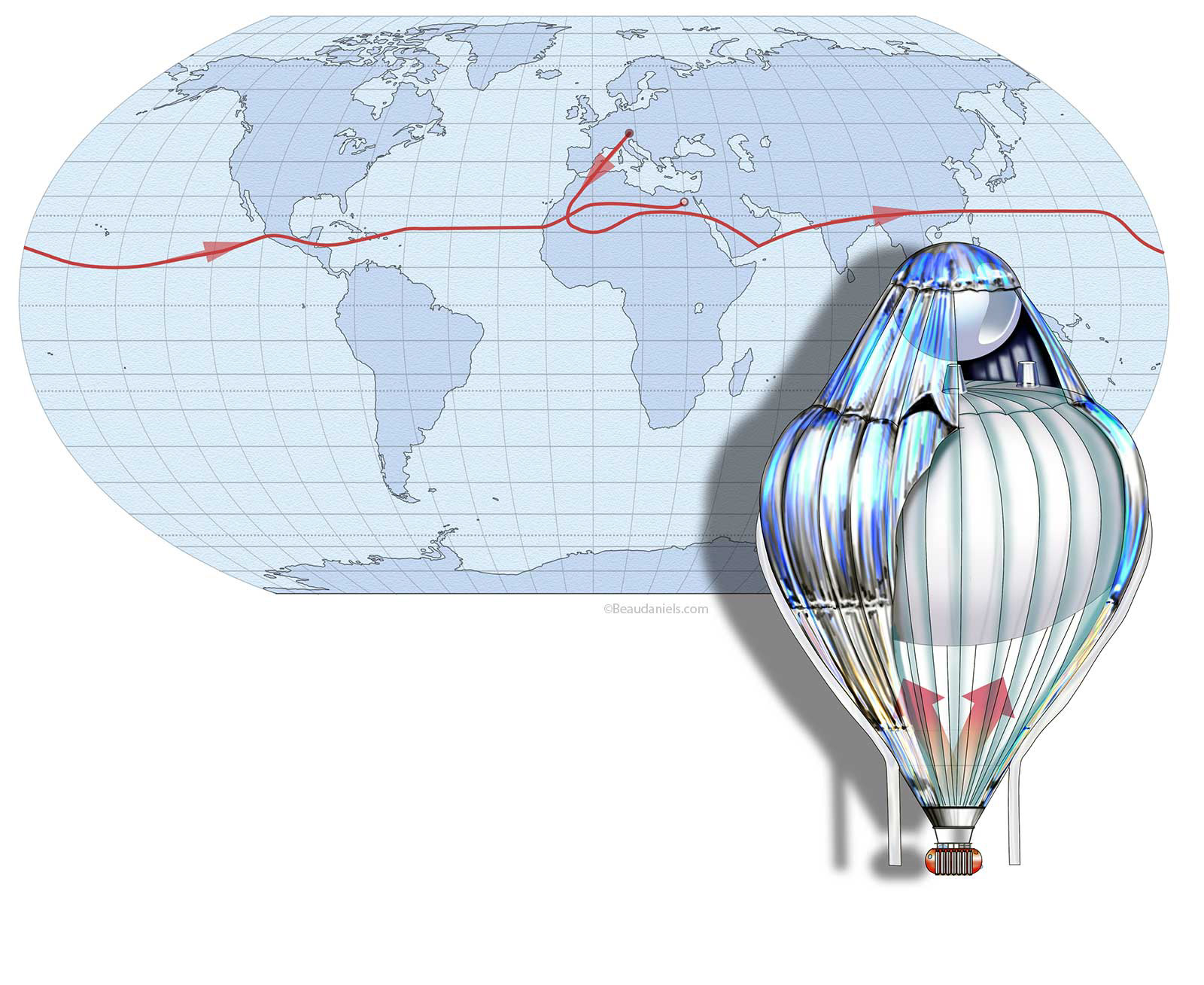 Breitlind Balloon route map