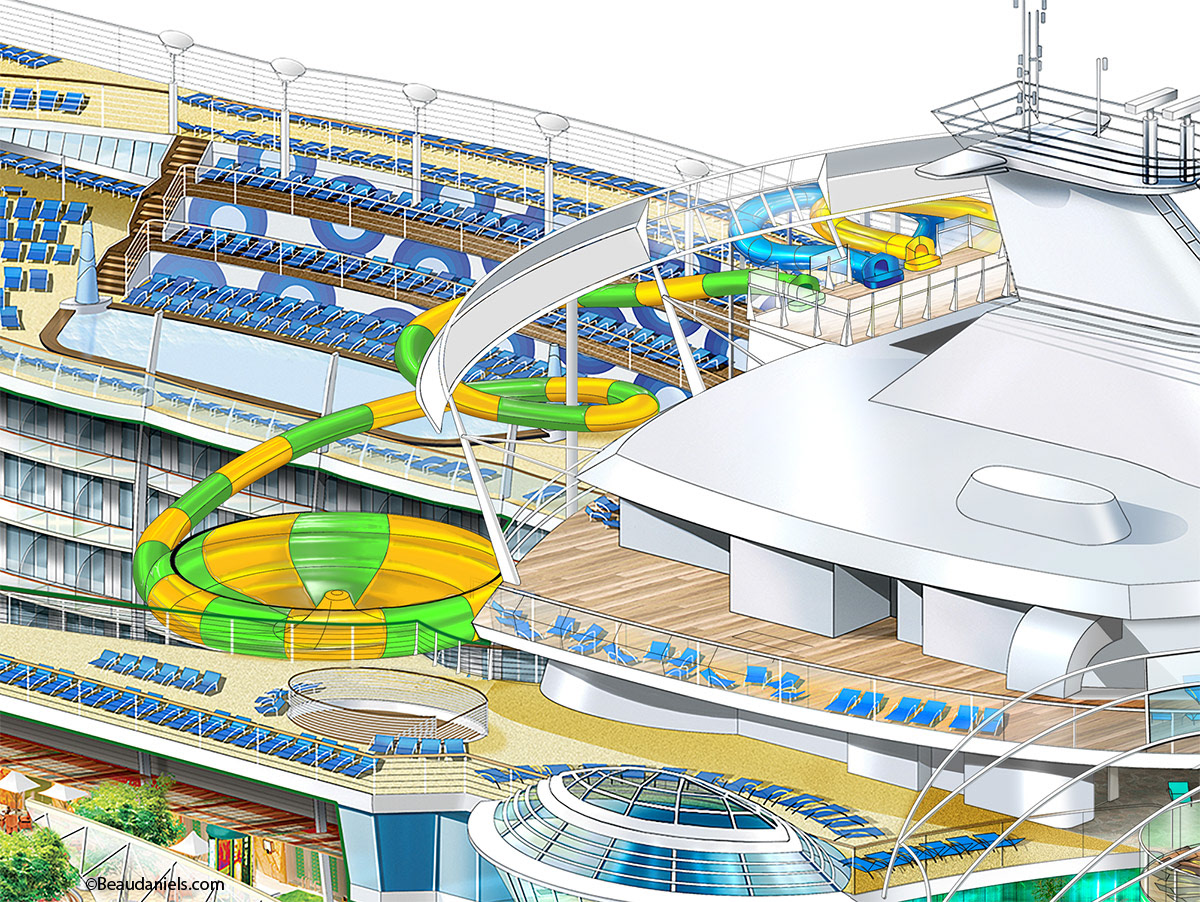The Perfect Storm, Water slides. Harmony of the Seas.