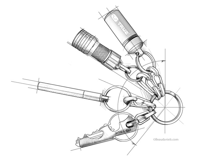 Restoration Hardware. Anywhere Multi Tool. Pencil style drawing.