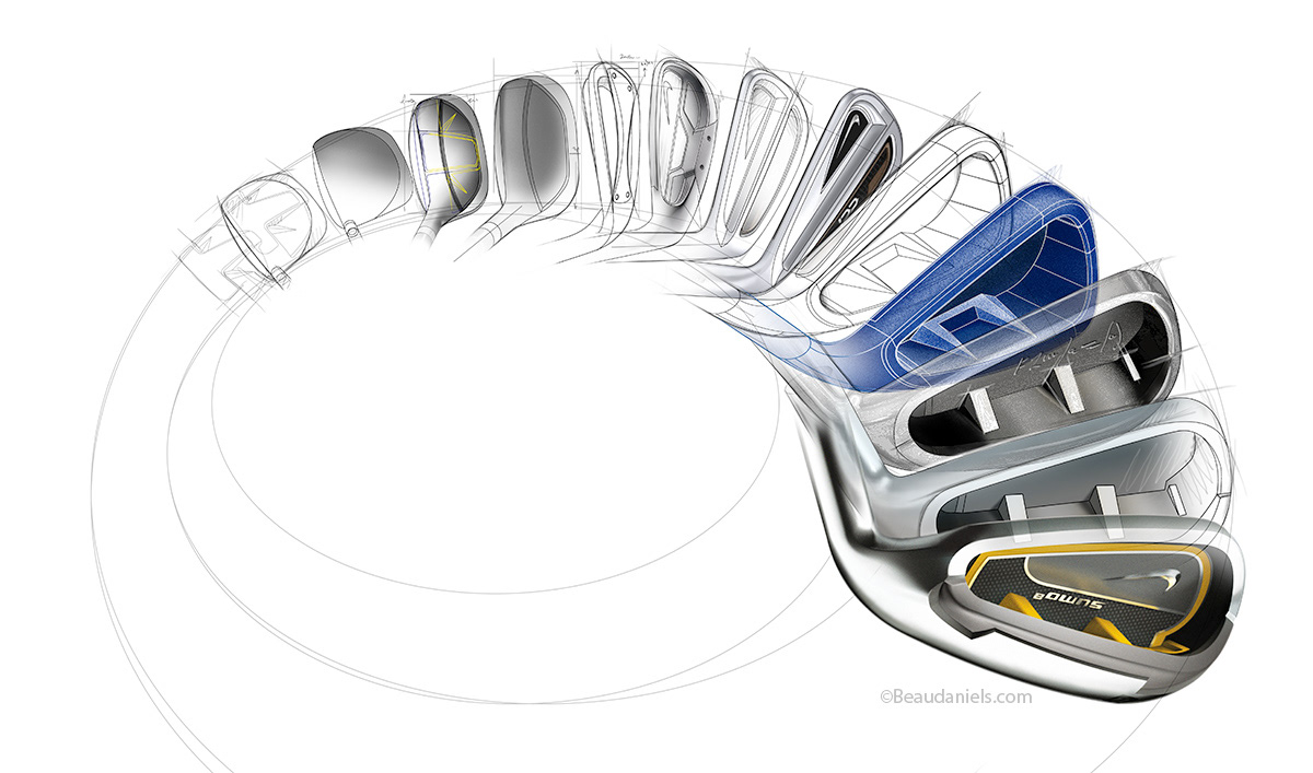 Sumo Nike irons, concept development illustration.