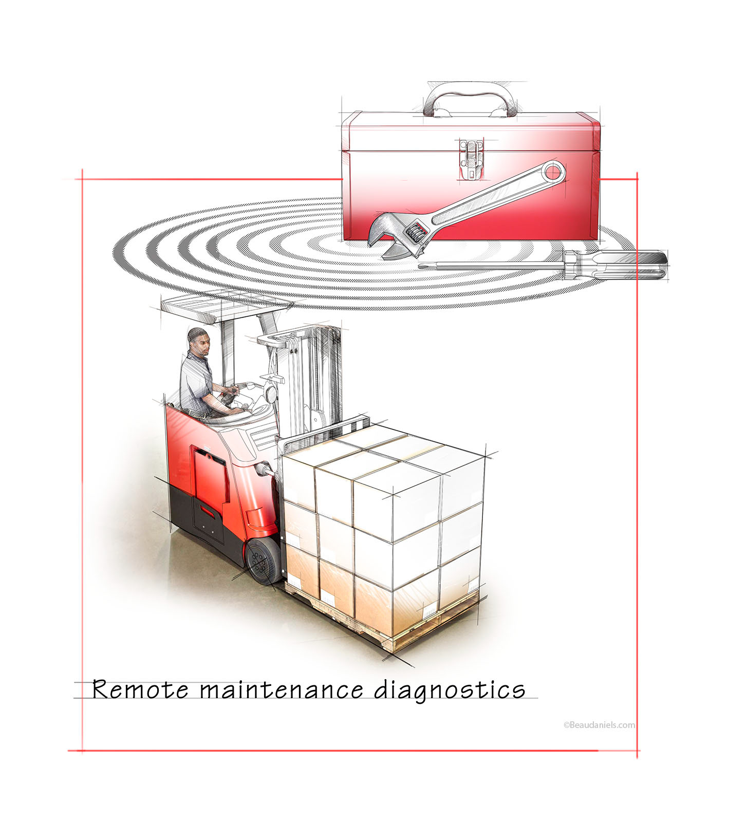 Remote maintenance spot illustration.