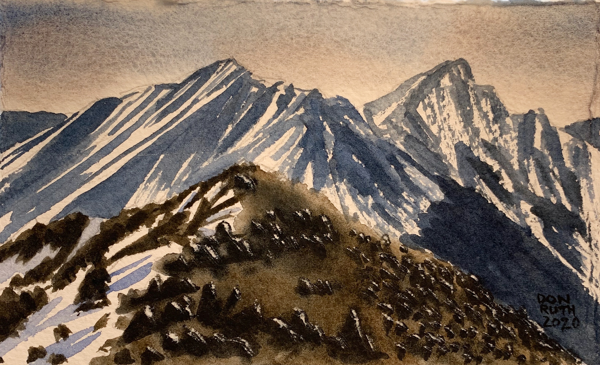 On Top of the World Watercolor Don Ruth the Works