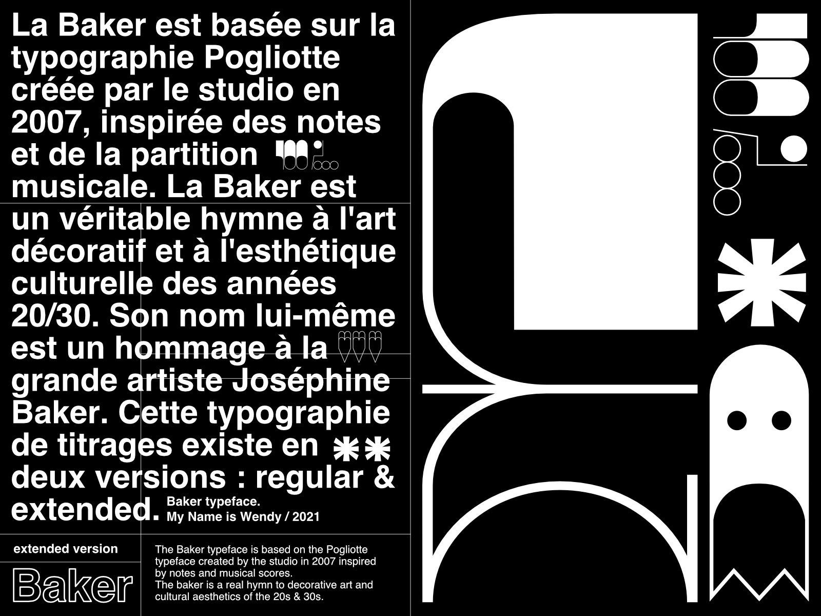 Editorial design and double page for a fashion magazine composed with Baker Typeface