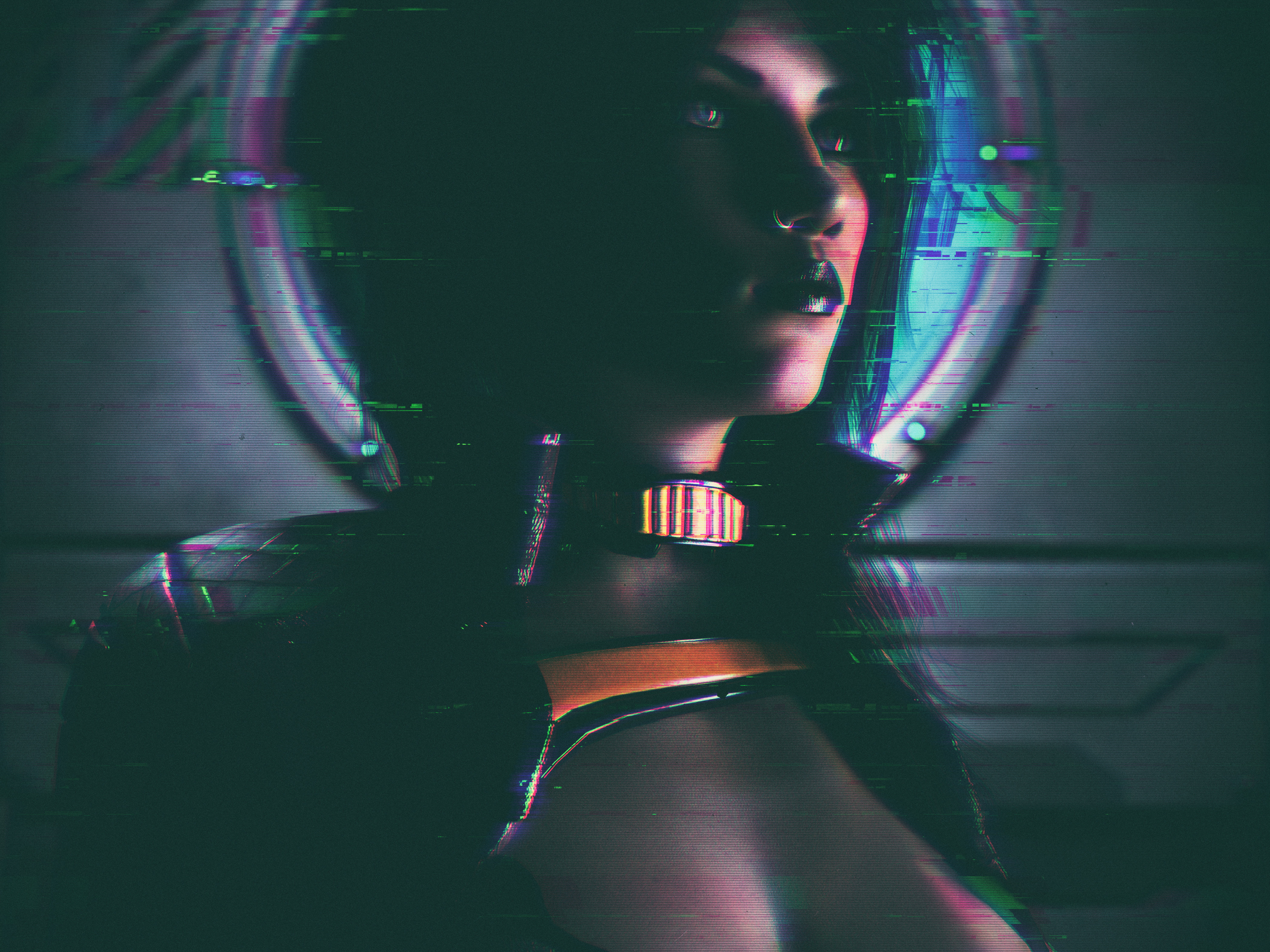 Steam artwork design cyber girl glitch фото 101