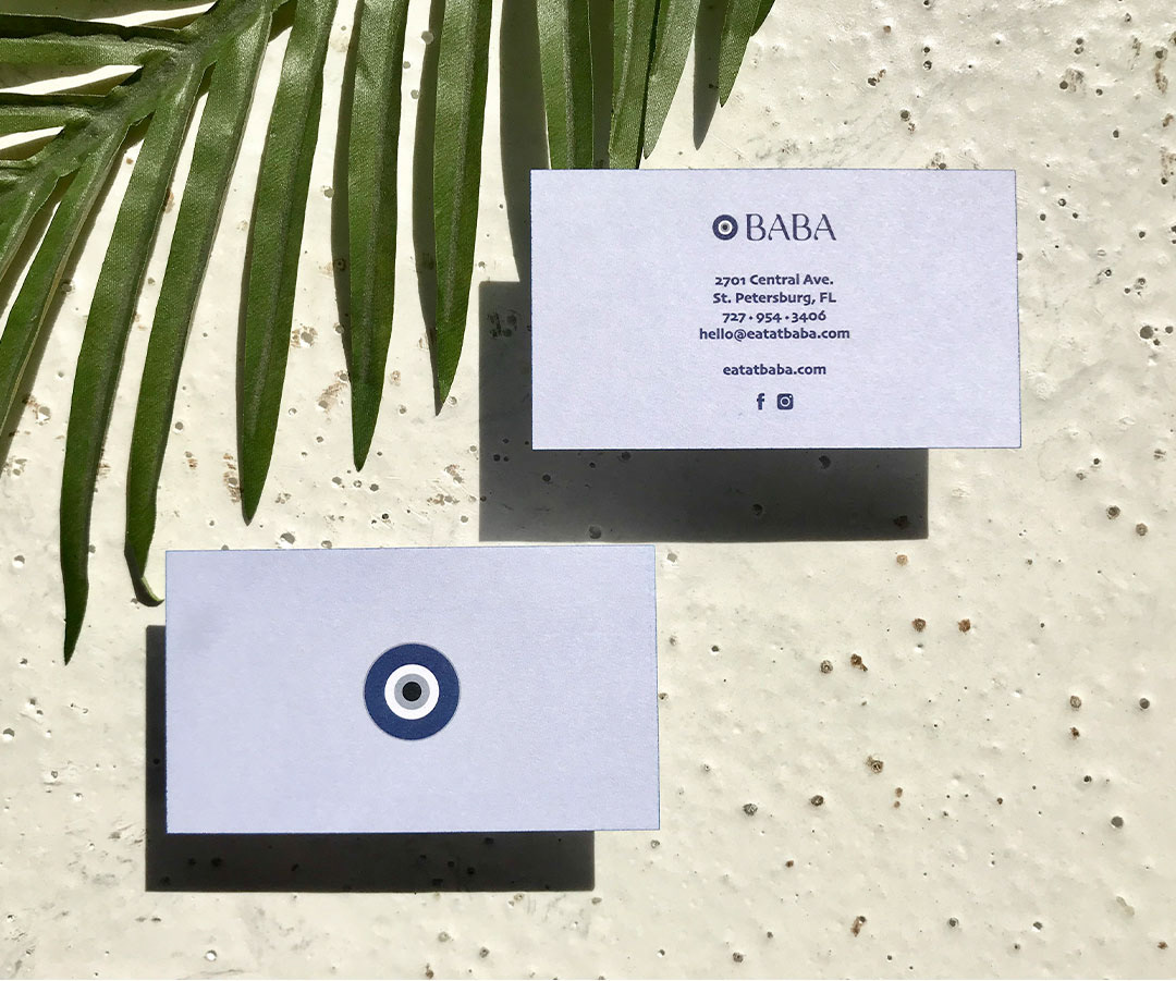 Eat at Baba: Business Card Design and Print