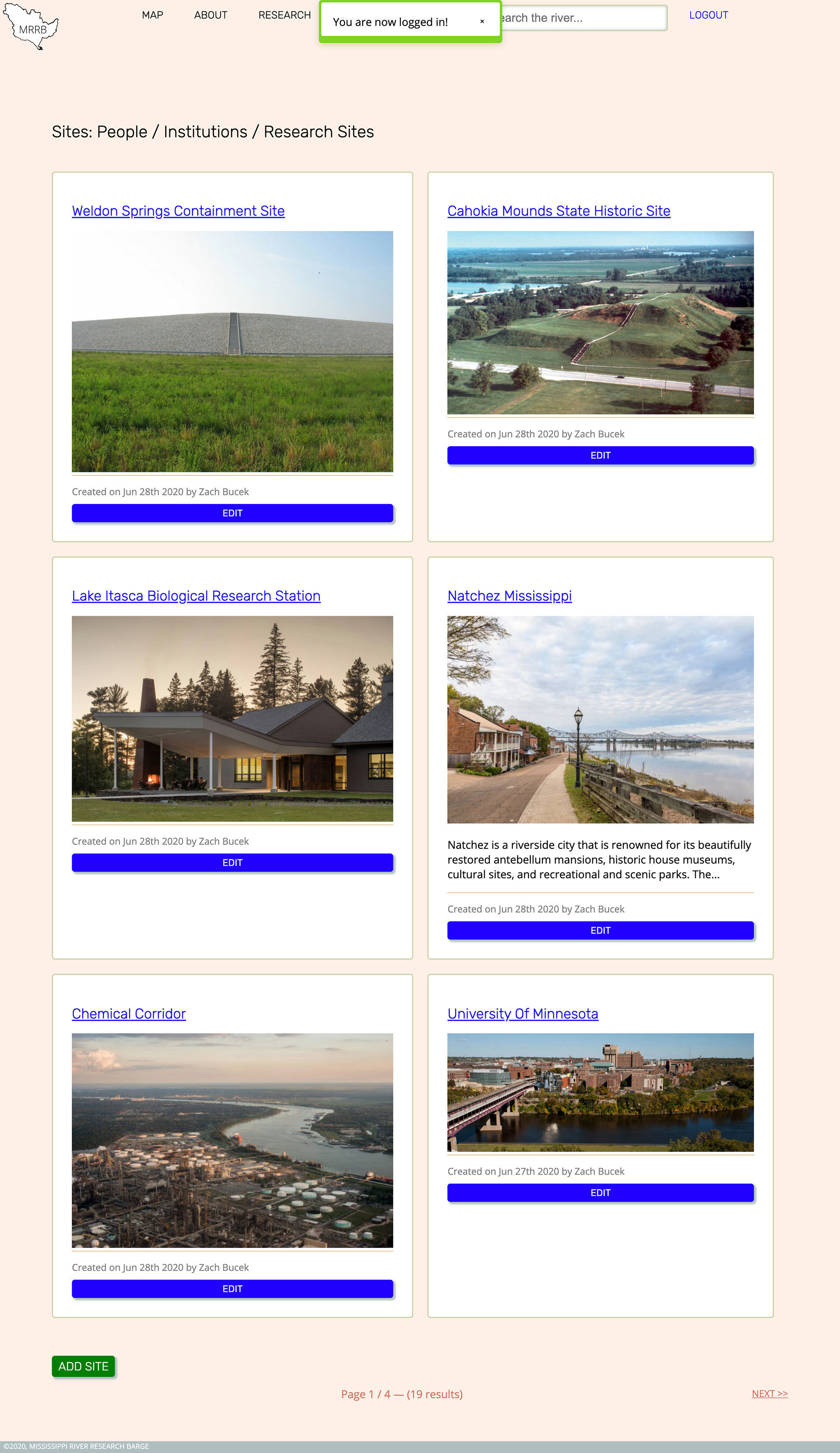 Sites Page