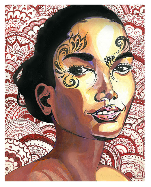 "Beauty of Bliss" 8.25"x11" Watercolors, Inks and Pen