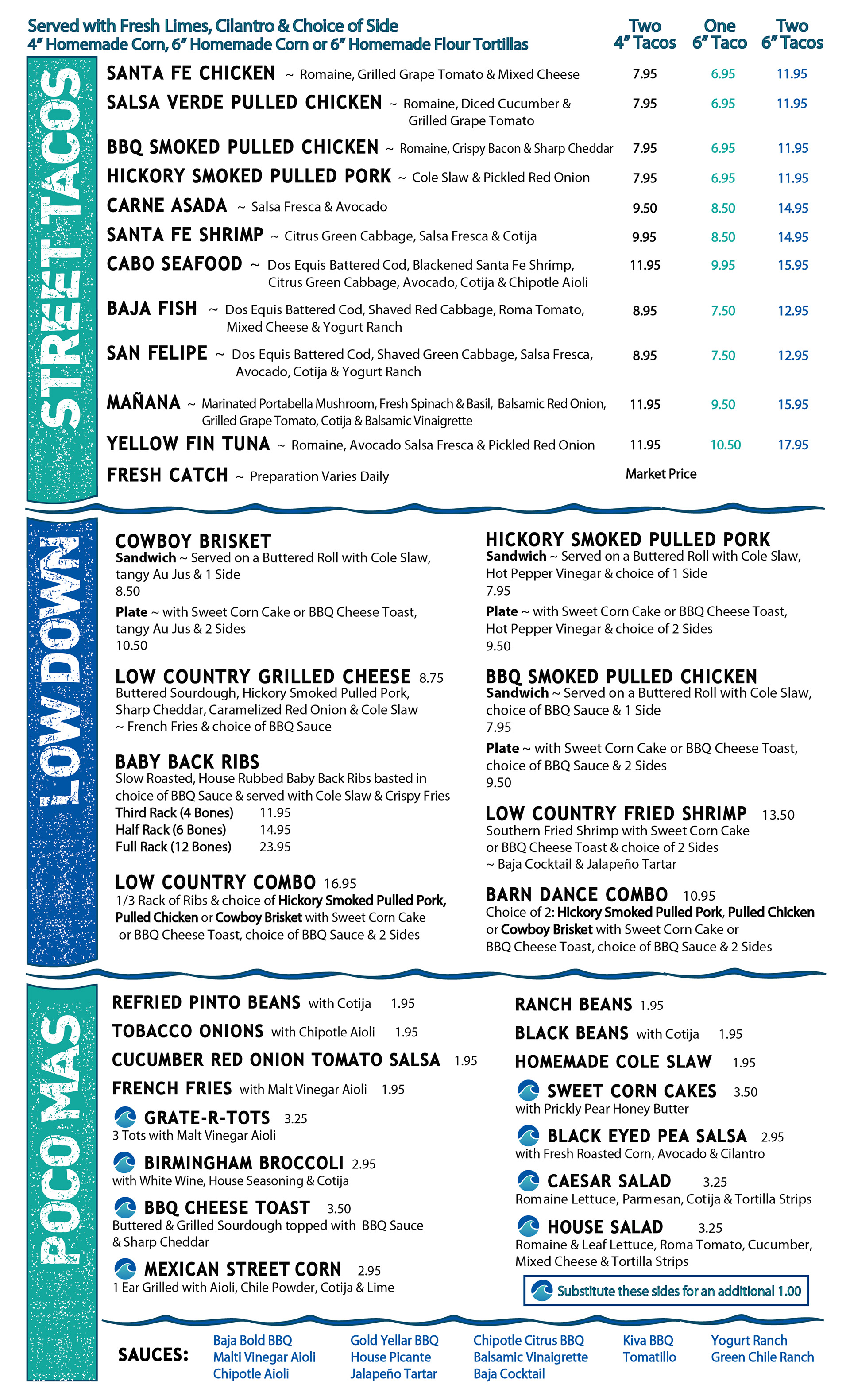 Mica joy las olas menus january 2014