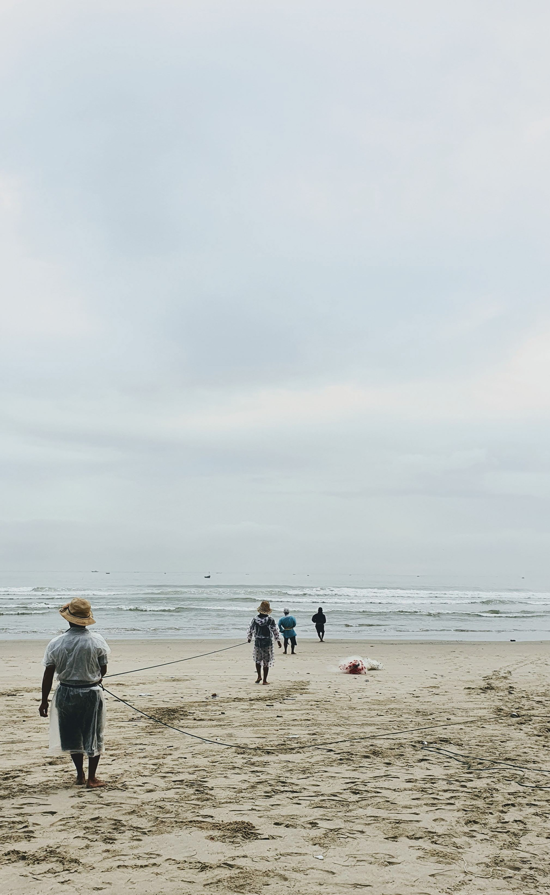 into the sea