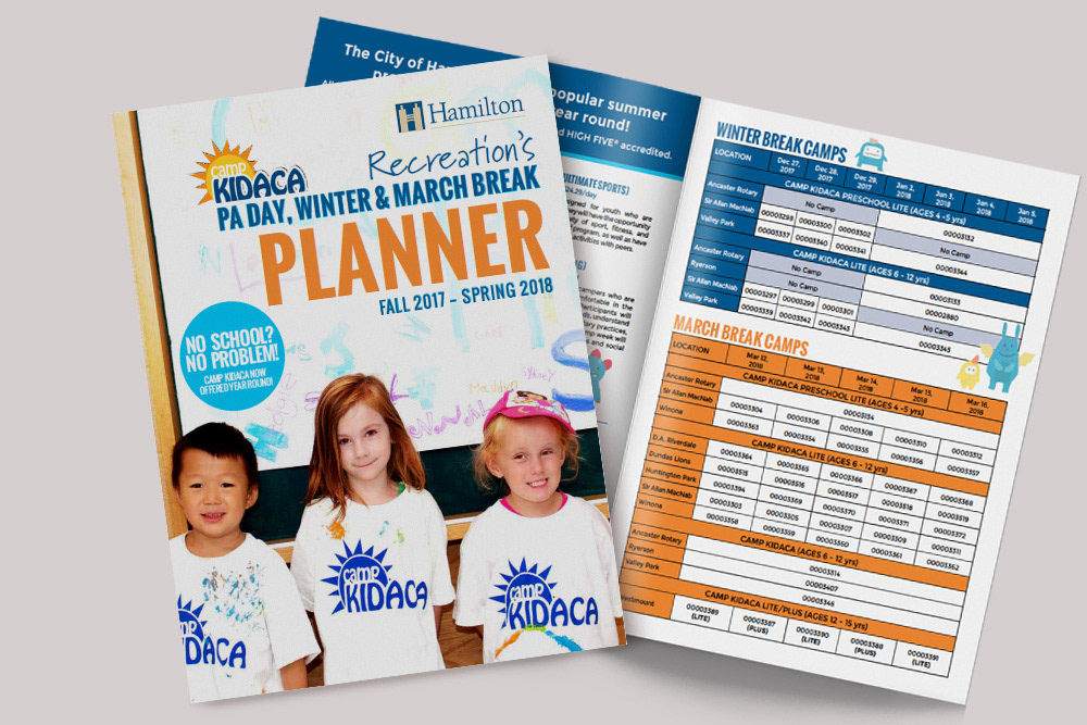 City of Hamilton - Camp Kidaca Planner // Character Illustration + Editorial Design