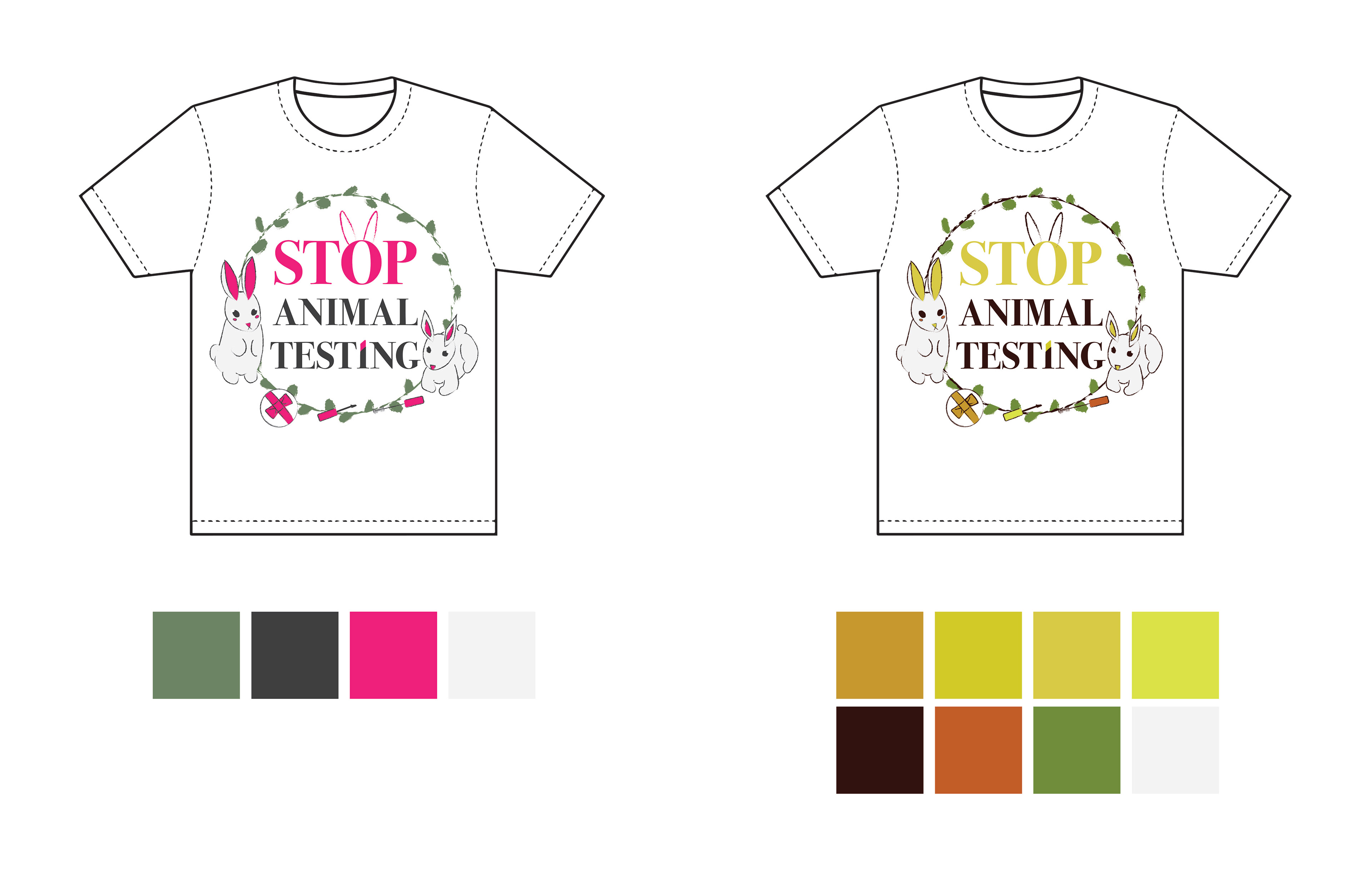 "Stop Animal Testing" Shirt Designs, Fall 2018