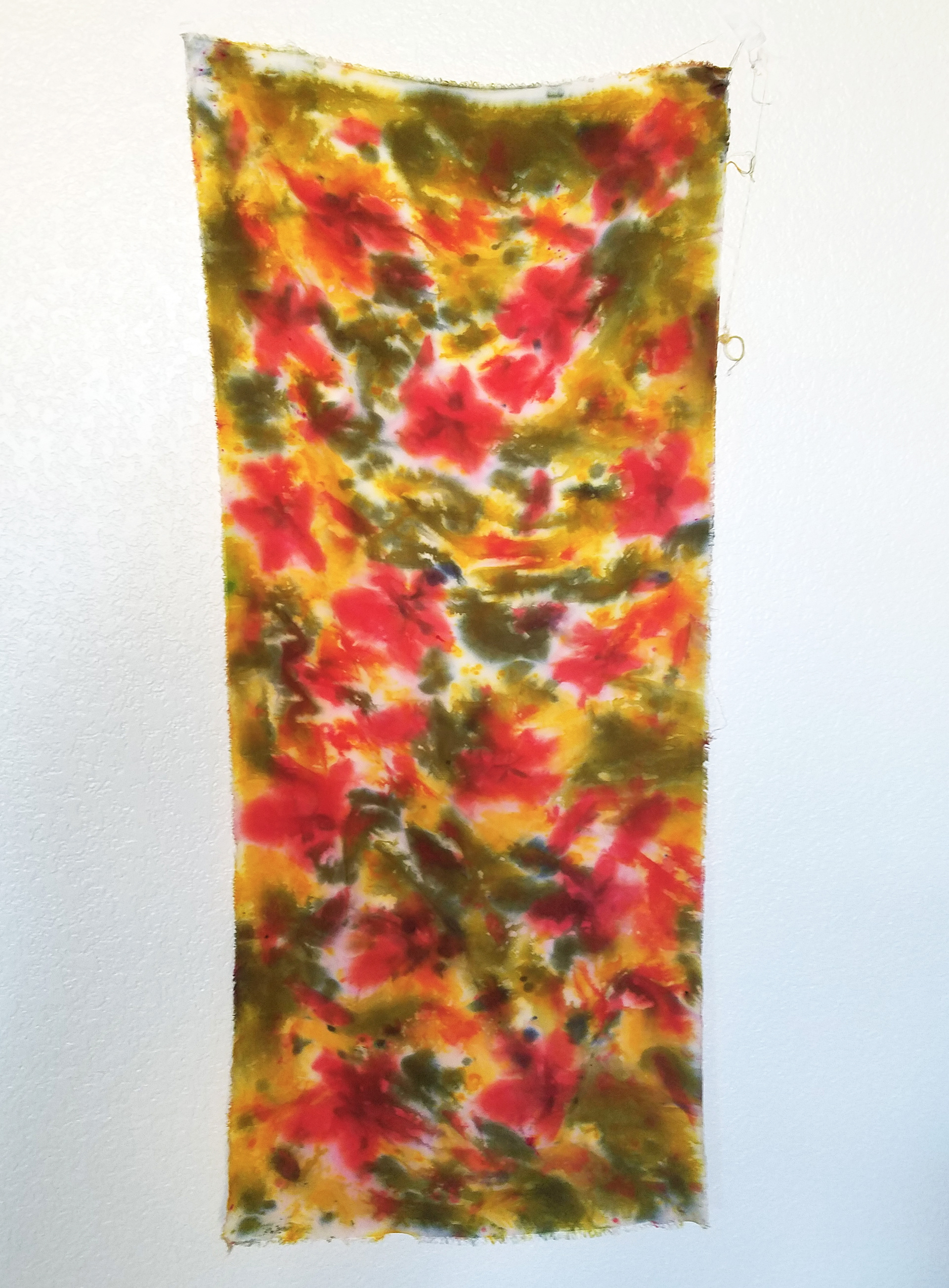 Tropical Floral Pattern, Dye and potato starch on rayon, Spring 2018