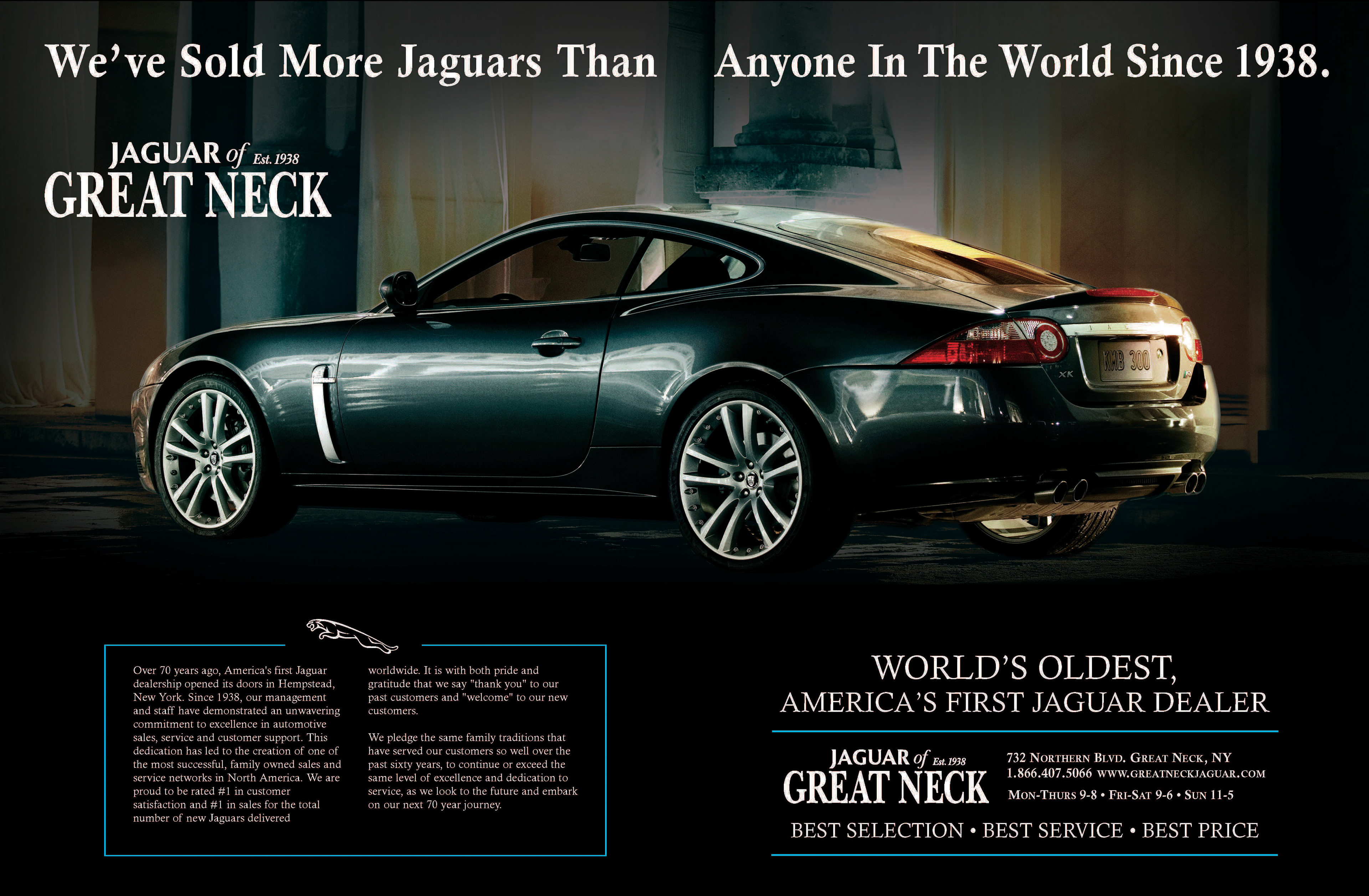 Mauro Teles Ad Jaguar Over 70 Years Ago America S First Jaguar Dealership Opened Its Doors In Hempstead New York Since 1938 Our Management