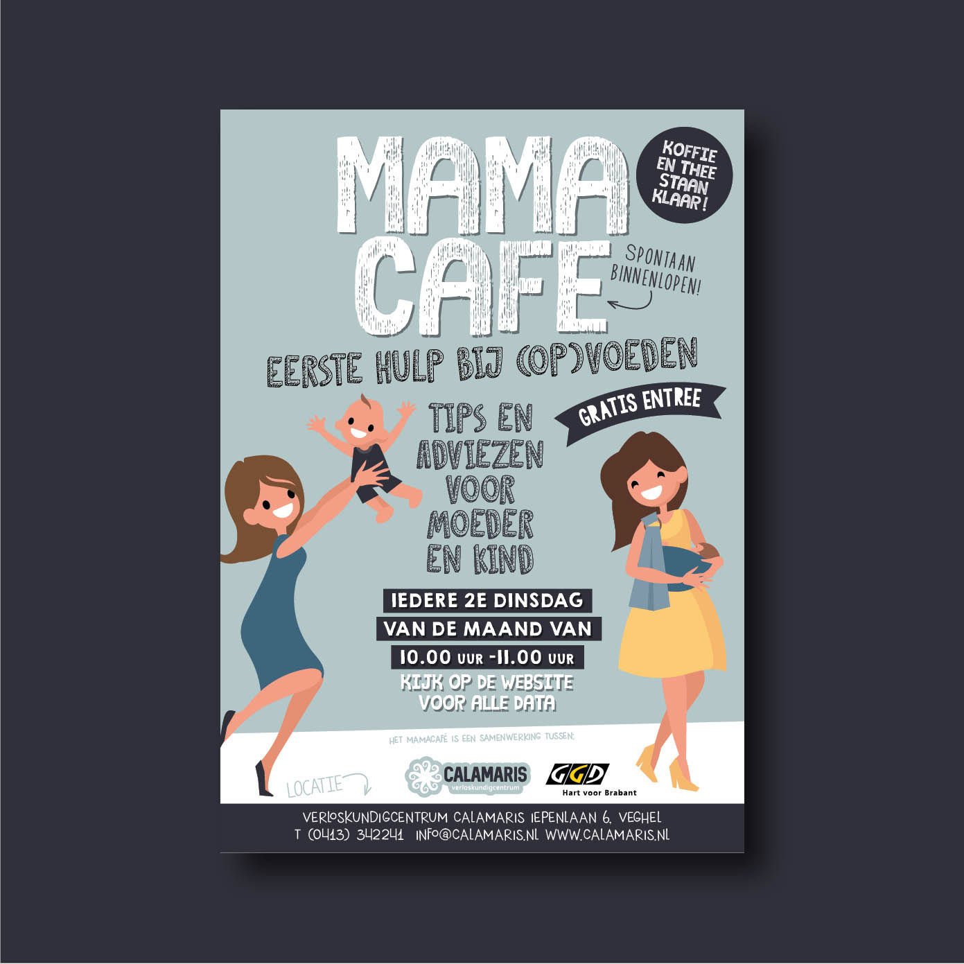 Ontwerp flyer Mamacafé