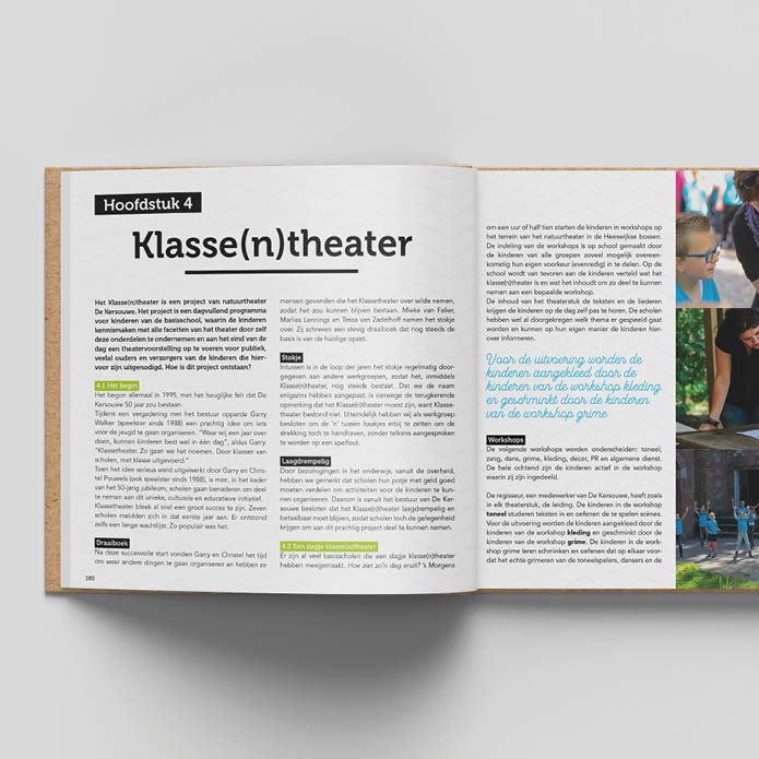 Kersouwe jubileumboek ontwerp klasse(n)theater