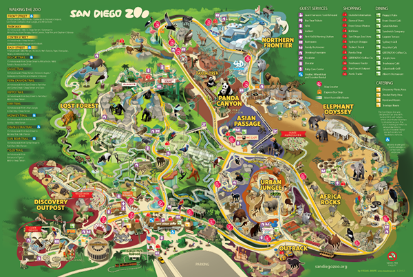 Visual Maps . - San Diego Zoo, California - Park Map