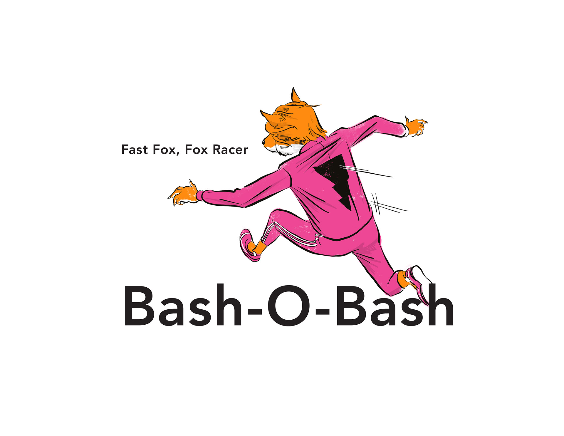Fast Fox Fox Racer racing by above the Bash-O-Bash logo