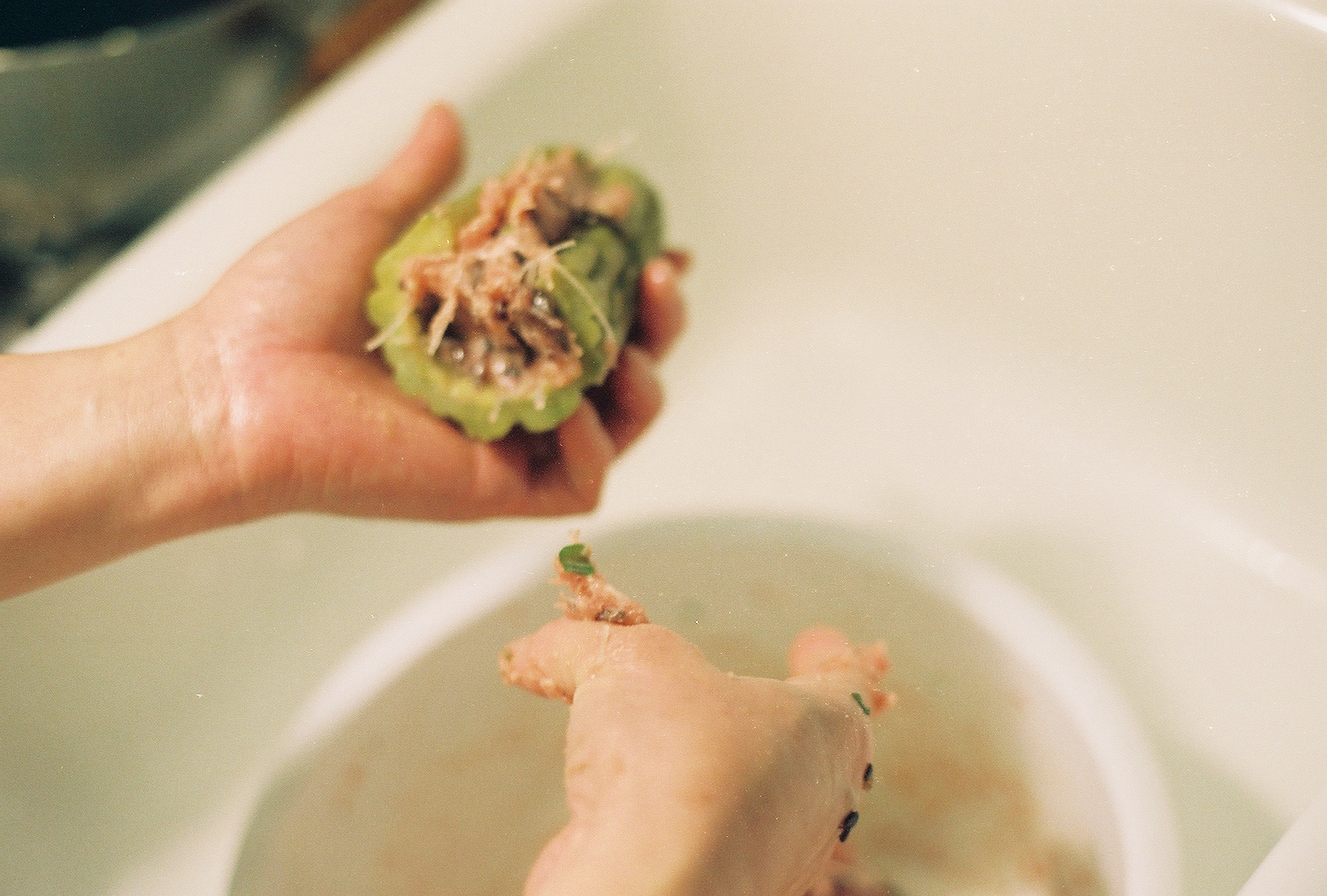 Stuffing the melons