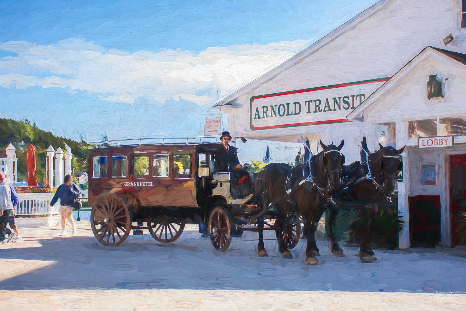 Mackinac Island Painting - Your taxi awaits early morning