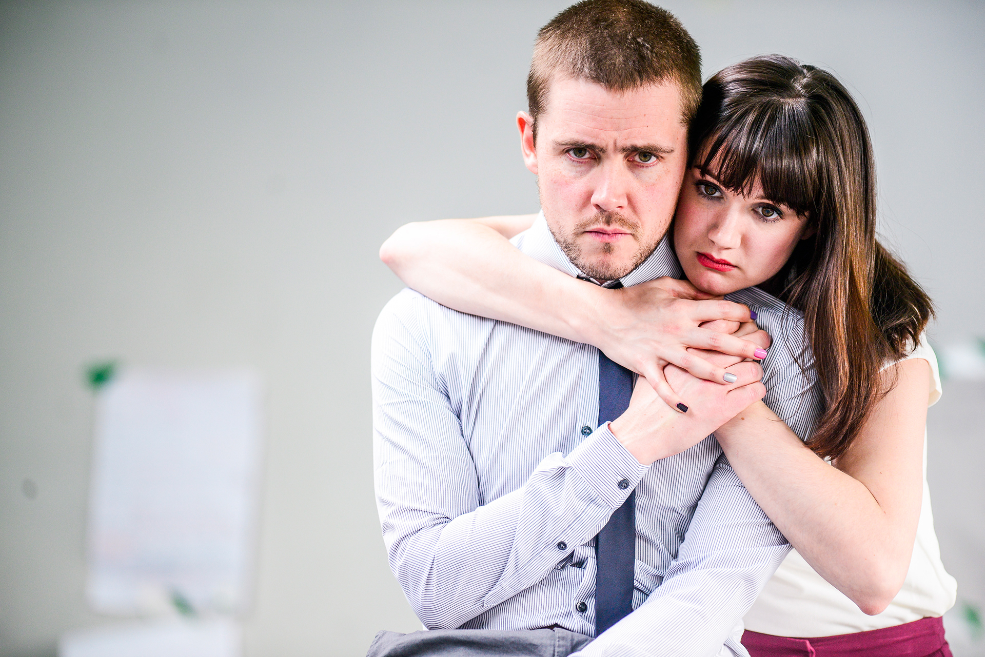 Rehearsal images fro Dirty Protest theatre's production of Parallel Lines