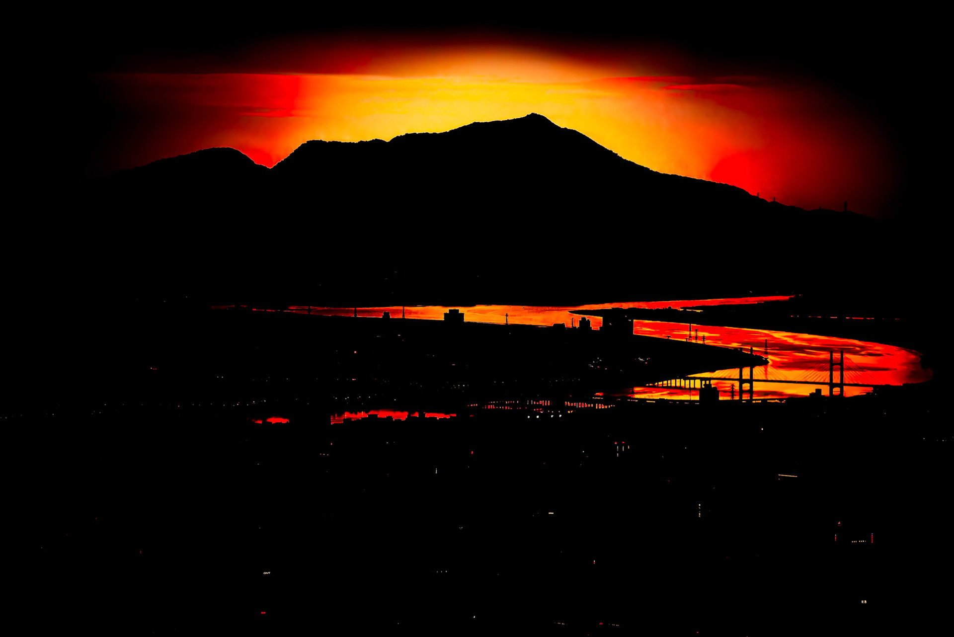 A shot at sunset from Taipei 101.